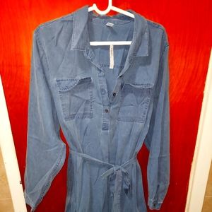 NWT Old Navy XXL Maternity Chambray  Belted  Soft Denim Dress